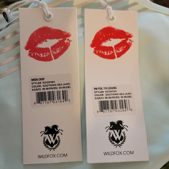 Wildfox Wren High Waisted Leggings Soothing Sea Green Size Small - Picture 4 of 5